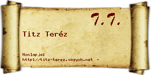 Titz Teréz névjegykártya